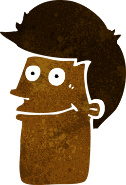 Bir insan tarafından çizilmiş gülümseyen adam.