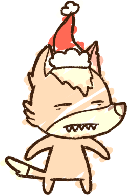 Bir insan tarafından çizilen Noel Kurdu Tebeşiri