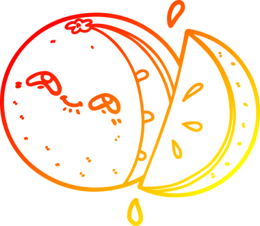 Bir insan tarafından çizilmiş sıcak çizgi portakal.