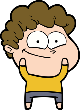 Bir insan tarafından çizilmiş mutlu bir adam.