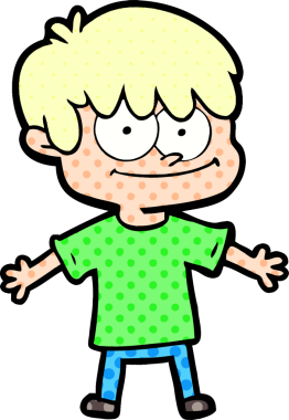 Bir insan tarafından çizilmiş mutlu çizgi film adamı.