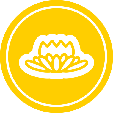 Bir insan tarafından çizilmiş nilüfer çiçeği dairesel simgesi