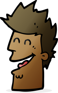 Bir insan tarafından çizilmiş mutlu bir adam.