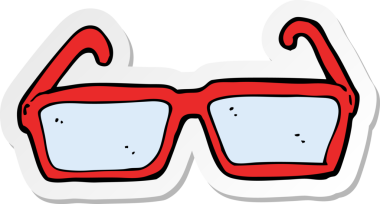 Bir insan tarafından çizilmiş bir çizgi film gözlüğünün çıkartması.