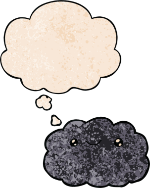bir insan tarafından çizilmiş grunge desen biçiminde düşünce baloncuğu olan çizgi film bulutu