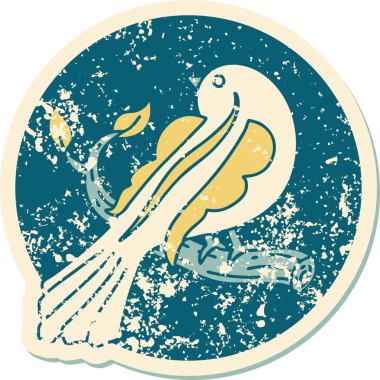 Bir insan tarafından çizilmiş bir daldaki kuşun sembolik dövmesi.