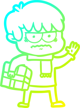 Bir insan tarafından çizilmiş soğuk gradyan çizgi film karakteri.