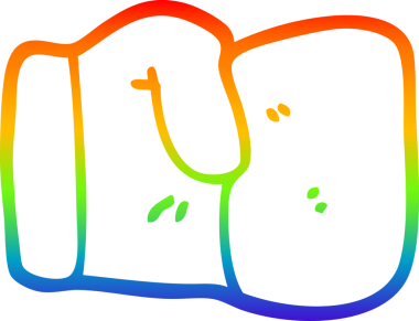 Bir insan tarafından çizilmiş bir çizgi film boks eldiveninin gradyan çizimi