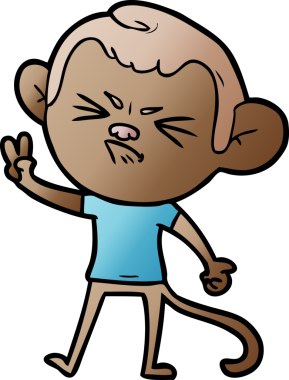 Bir insan tarafından çizilmiş kızgın maymun çizgi filmi.