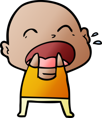 Bir insan tarafından çizilmiş kel adam diye bağıran çizgi film.