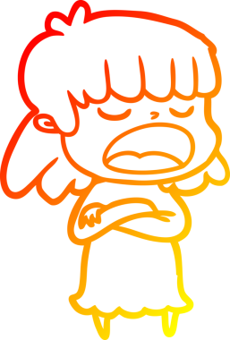 Bir insan tarafından yüksek sesle çizilmiş bir çizgi film kadını çizimi.