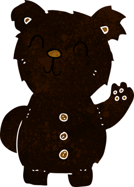 bir insan tarafından çizilmiş kara ayı çizgi filmi