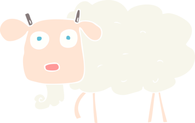 Bir insan tarafından çizilmiş keçinin düz renk çizimi