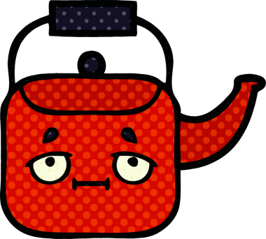 Bir insan tarafından çizilmiş bir çaydanlık çizgi filmi.