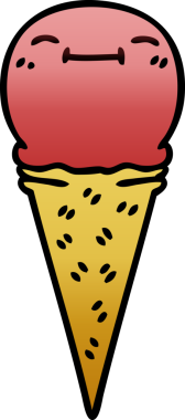 gradyan gölgeli karikatür mutlu dondurma bir insan tarafından çizildi