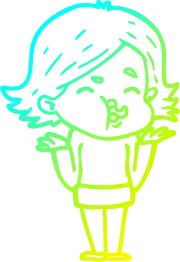 Bir insan tarafından çizilmiş bir karikatür kızı çizimi.