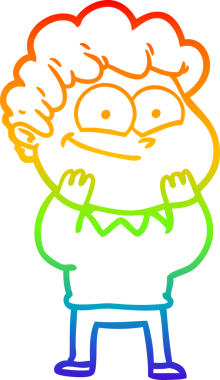 Bir insan tarafından çizilmiş mutlu bir adamın çizgi çizimi.