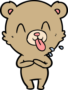 Bir insan tarafından çizilmiş kaba çizgi film ayısı.