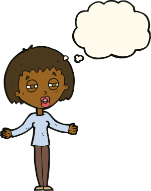 Düşünce baloncuğu bir insan tarafından çizilmiş şüpheli bir karikatür.