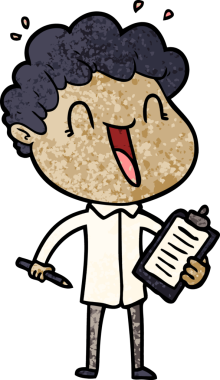 Bir insan tarafından çizilmiş mutlu bir adam.