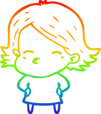 gökkuşağı gradyan çizimi bir insan tarafından çizilmiş bir karikatür kadın