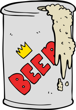 Bir insan tarafından çizilmiş bira kutusu.