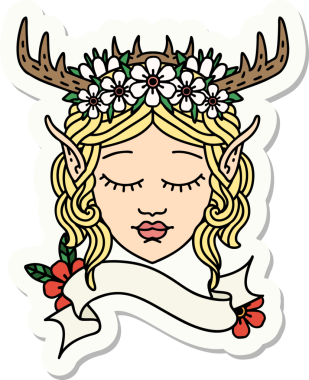 Bir insan tarafından çizilmiş bir Elf Druid karakterinin çıkartması.