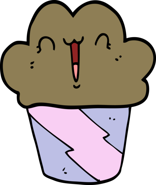 Bir insan tarafından çizilmiş bir çizgi film keki.