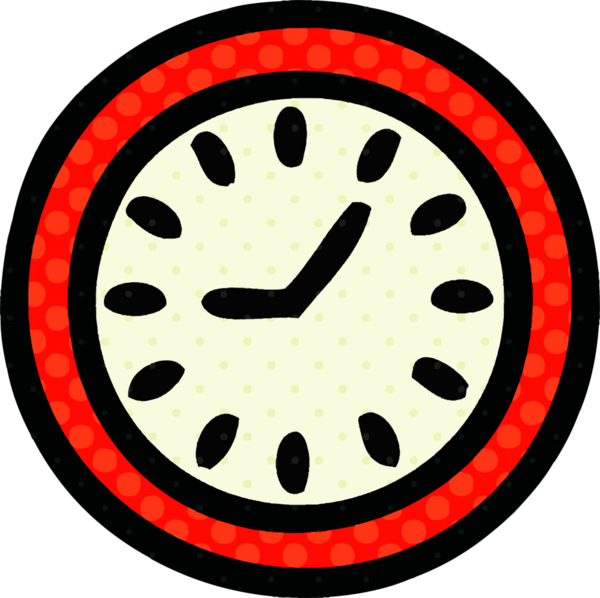 Bir insan tarafından çizilmiş bir duvar saati çizgi filmi.