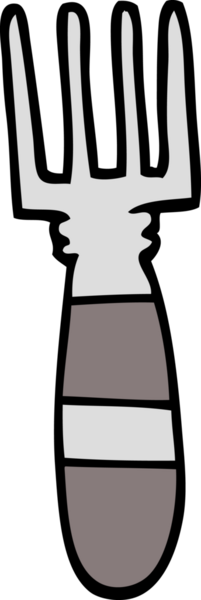 Bir insan tarafından çizilmiş karalama tarzı çizgi film çatalı.