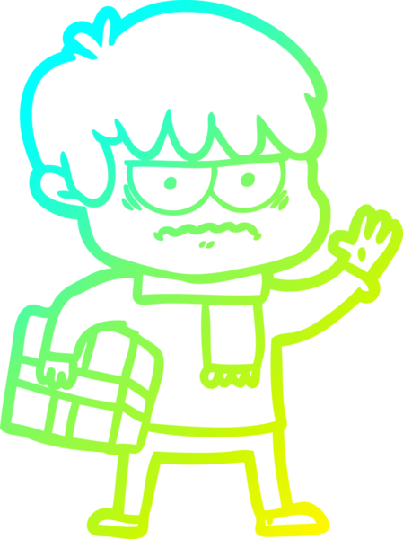 Bir insan tarafından çizilmiş soğuk gradyan çizgi film karakteri.