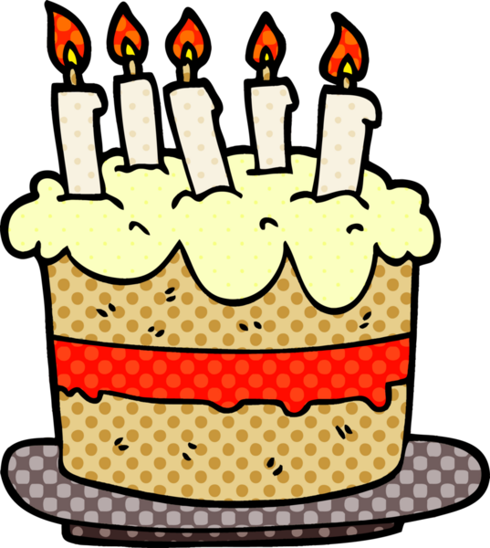 Bir insan tarafından çizilmiş karalama doğum günü pastası.