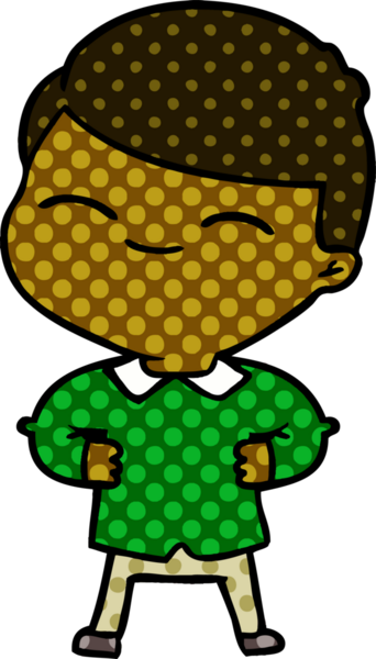 Bir insan tarafından çizilmiş gülümseyen çocuk.