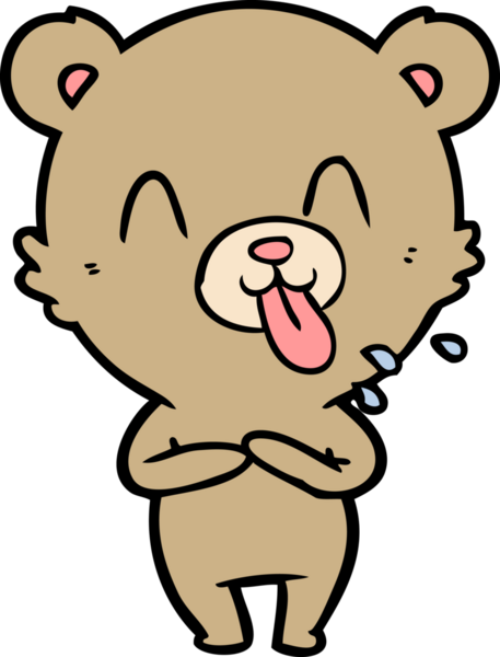 Bir insan tarafından çizilmiş kaba çizgi film ayısı.