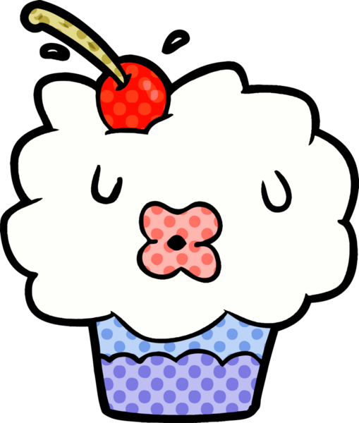 Bir insan tarafından çizilmiş komik bir kek.