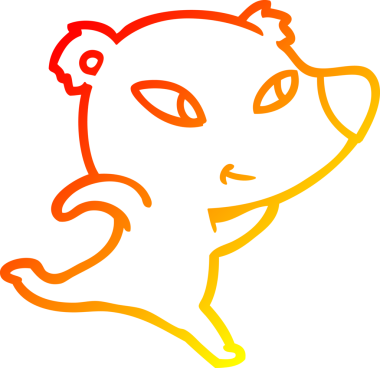 Bir insan tarafından çizilmiş şirin bir kutup ayısının sıcak çizgi çizimi