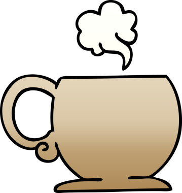 bir insan tarafından çizilen gölgeli sıcak içecek.