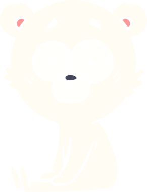 gergin kutup ayısı düz renkli çizgi film bir insan tarafından çizildi.