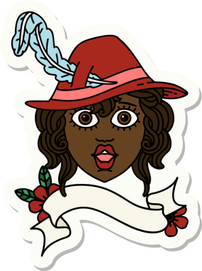 Bir insan tarafından çizilmiş insan ozan karakterinin çıkartması.