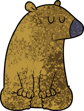 Bir insan tarafından çizilmiş çizgi film ayısı.