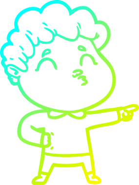 Bir insan tarafından çizilmiş soğuk çizgi film karakteri çizimi.