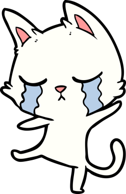 Ağlayan çizgi film kedisi bir insan tarafından çizilen dansı canlandırıyor.