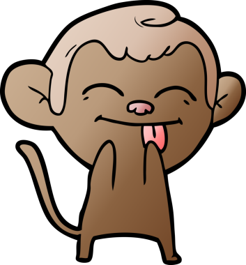 Bir insan tarafından çizilmiş komik çizgi maymun.