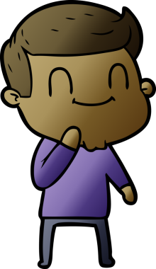 Bir insan tarafından çizilmiş çizgi film dostu bir adam.