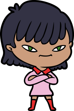 Bir insan tarafından çizilmiş karikatür kadın.