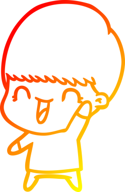 Bir insan tarafından çizilmiş mutlu çizgi film çocuğu çizimi.