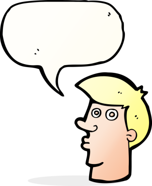 Bir insan tarafından çizilmiş konuşma baloncuğu ile kafası karışmış bir adam.