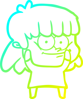 Bir insan tarafından çizilmiş gülümseyen bir karikatür çizimi