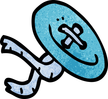 bir insan tarafından çizilmiş eski bir karalama düğmesi