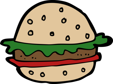 Bir insan tarafından çizilmiş çizgi film hamburgeri